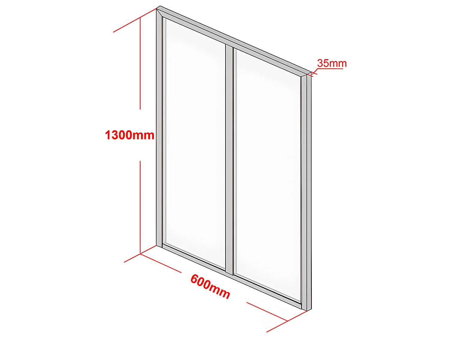 Atelier-Glaswand - 60 x 130 cm - thermolackiertes Aluminium - Weiß - BAYVIEW