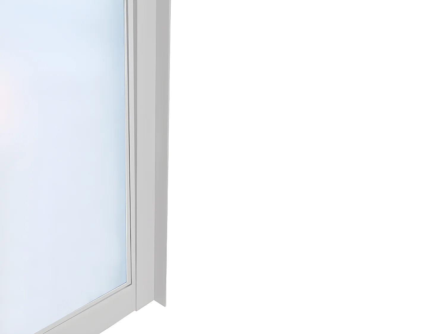 Przeszklona ścianka BAYVIEW z aluminium lakierowanego termicznie w kolorze białym – 60 × 130 cm