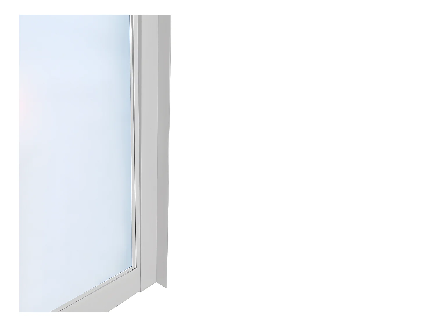 Przeszklona ścianka BAYVIEW z aluminium lakierowanego termicznie w kolorze białym – 60 × 130 cm