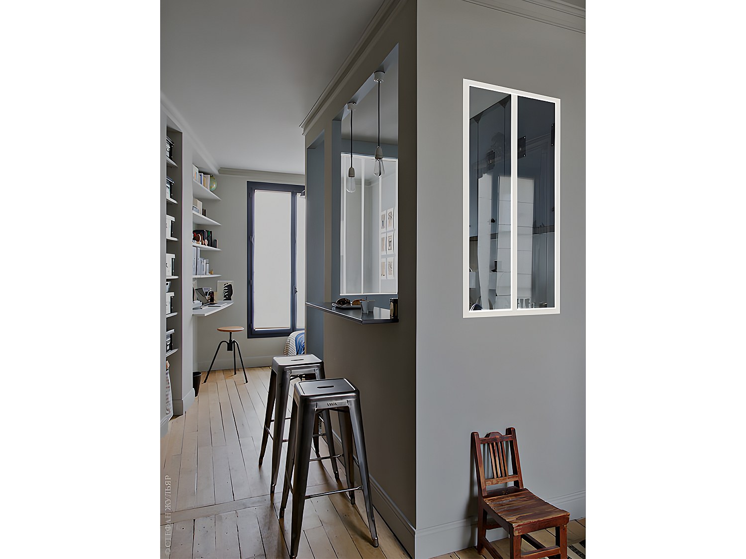 Vente-unique Atelier-Glaswand - 60 X 130 Cm - Thermolackiertes Aluminium - Weiß - Bayview