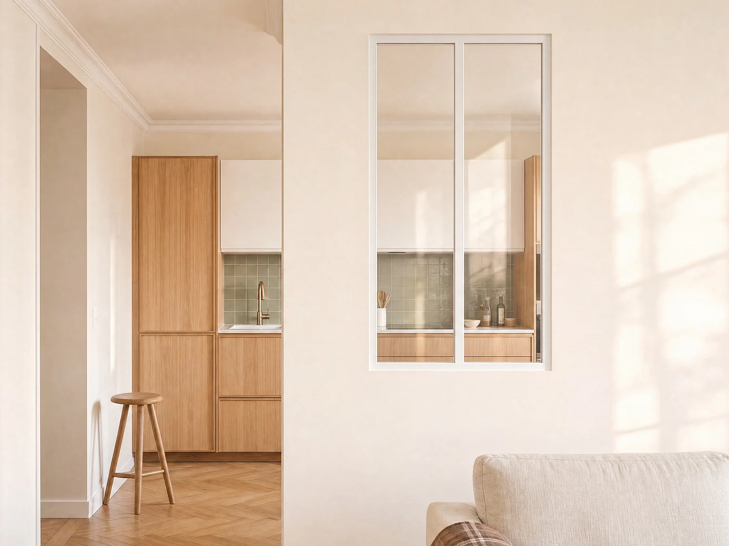 Cristalera atelier BAYVIEW de aluminio termolacado blanco - 60x130 cm