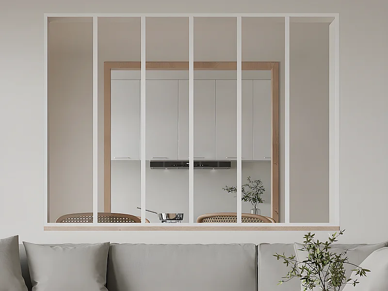 Atelier-Glaswand - 180 x 130 cm - thermolackiertes Aluminium - Weiß - BAYVIEW