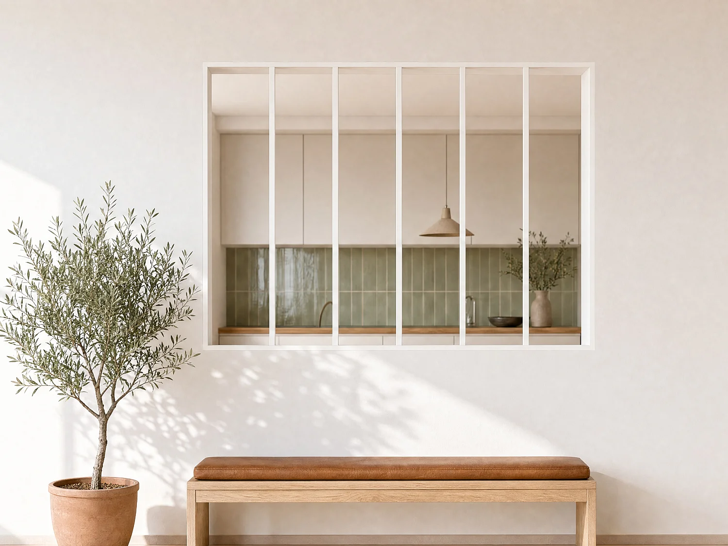 Innenfenster aus pulverbeschichtetem Aluminium Weiß 180 x 130 cm (B x H) – BAYVIEW