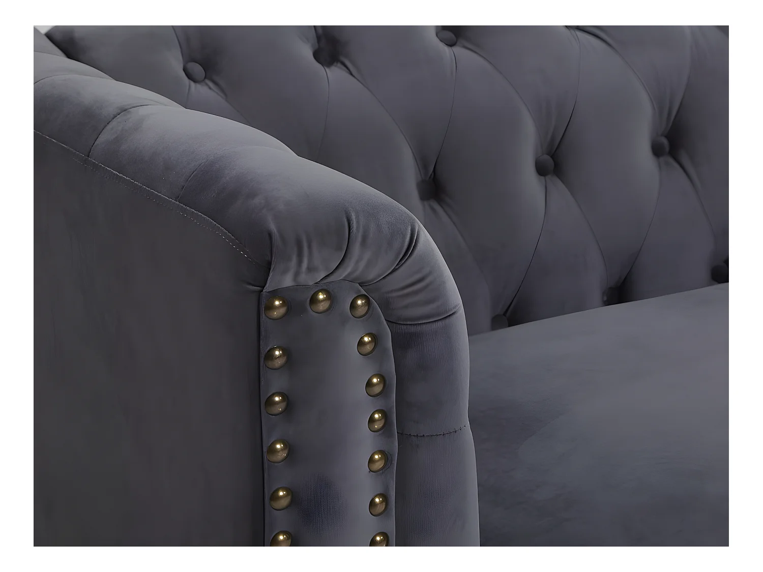 Driezitsbank en tweezitsbank van fluweel TURNER - Antraciet