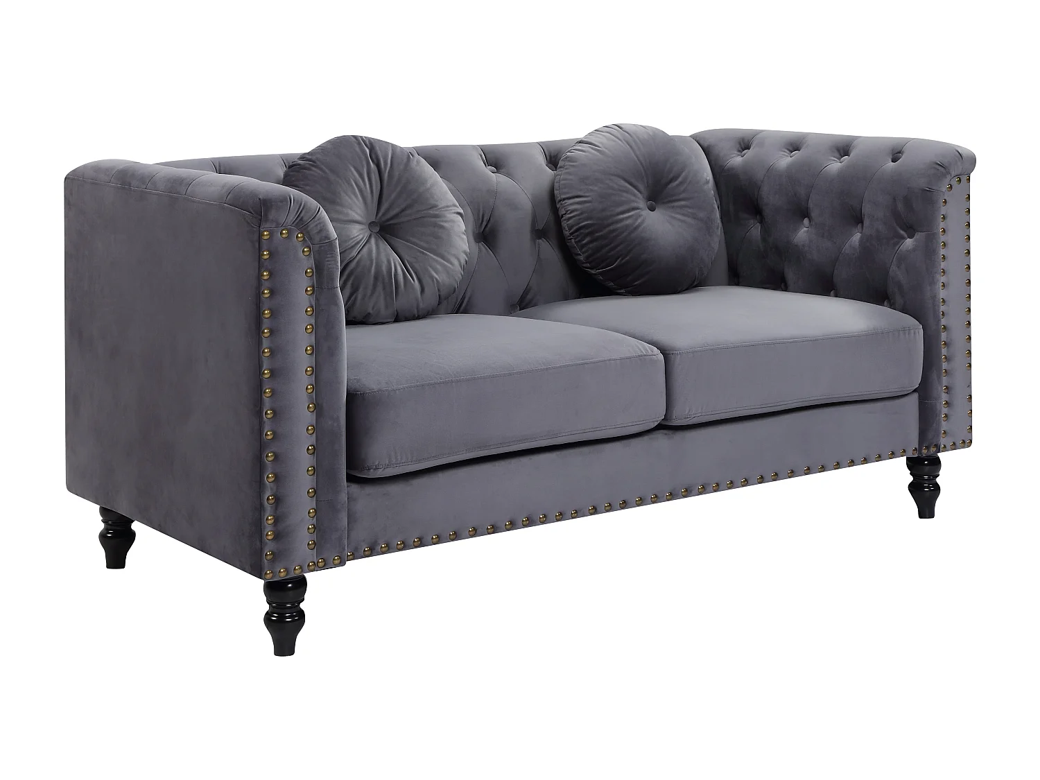 Canapés 3 places et 2 places en velours TURNER - Anthracite