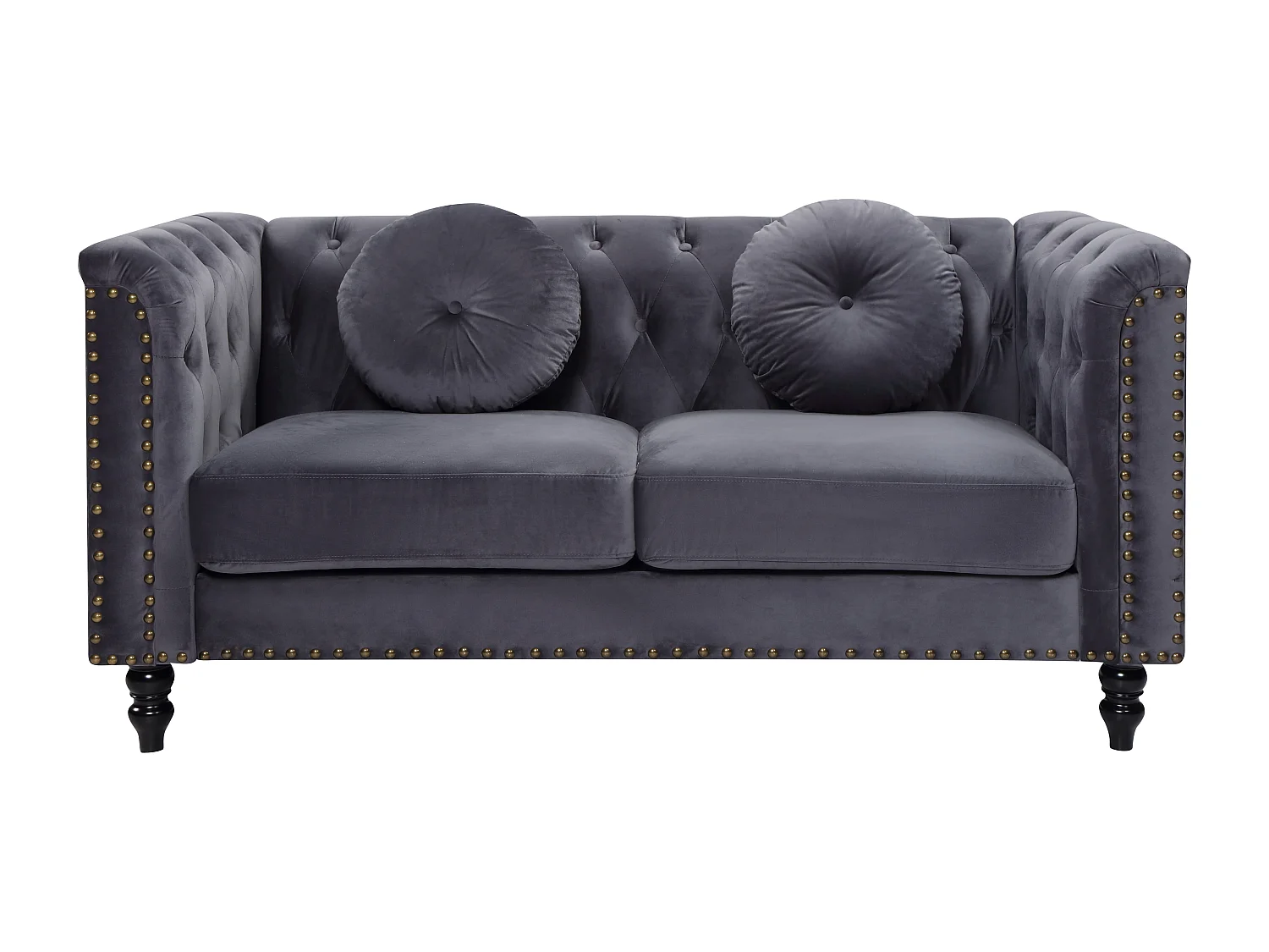 Canapés 3 places et 2 places en velours TURNER - Anthracite