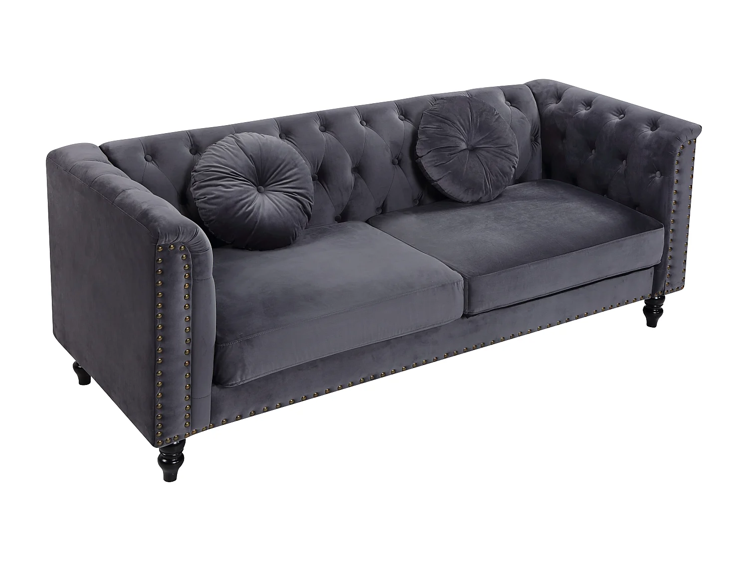 Canapés 3 places et 2 places en velours TURNER - Anthracite