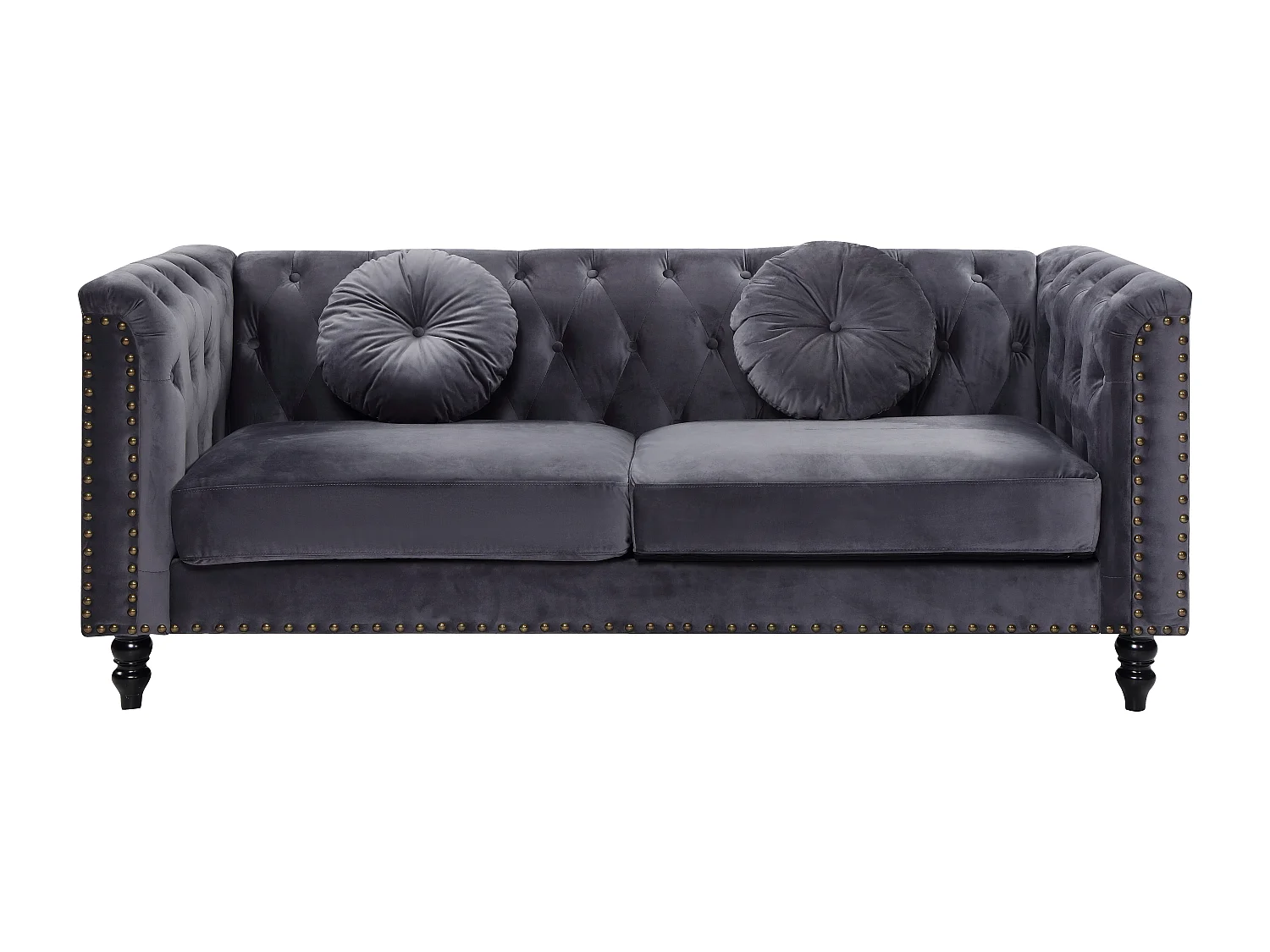 Canapés 3 places et 2 places en velours TURNER - Anthracite