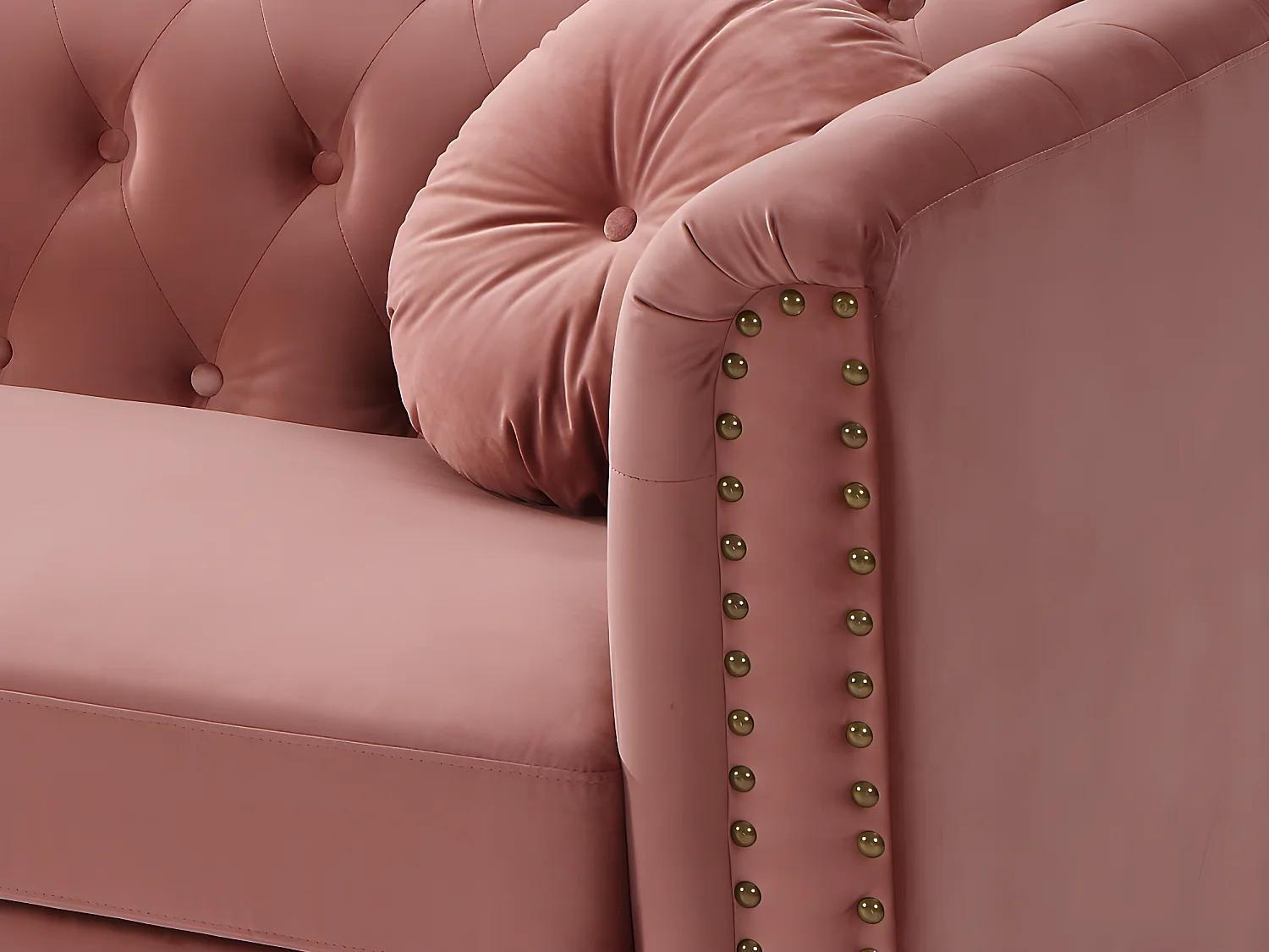 Driezitsbank en tweezitsbank van fluweel TURNER - Oudroze