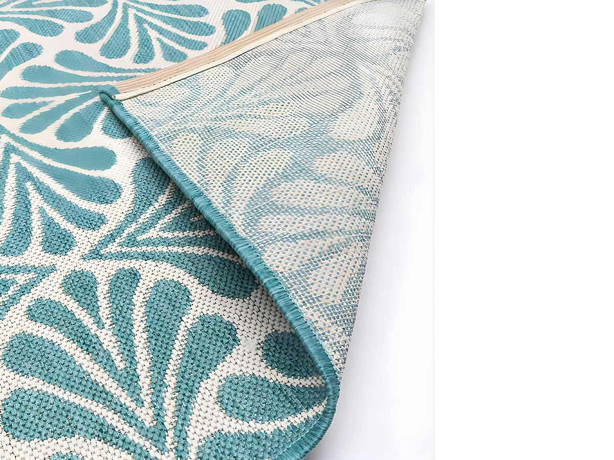 Alfombra de interior o exterior COQUILLA - 150 x 200 cm - Azul claro