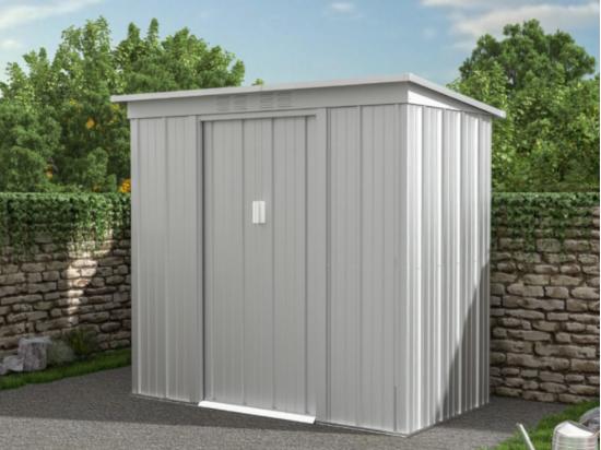 vente unique Abri de jardin métal en acier galvanisé gris 2 32 m² ACAMAR