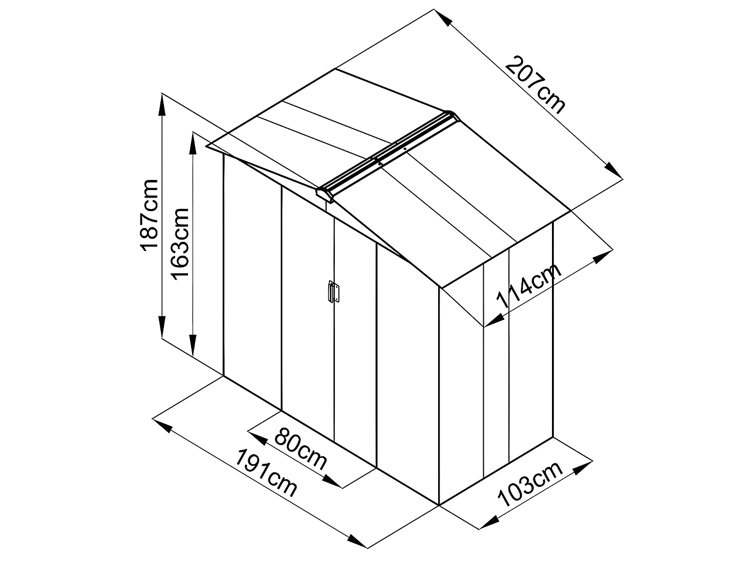 Gartenhaus Gerätehaus - Stahl - Grau - 2,36 m² - LINUS