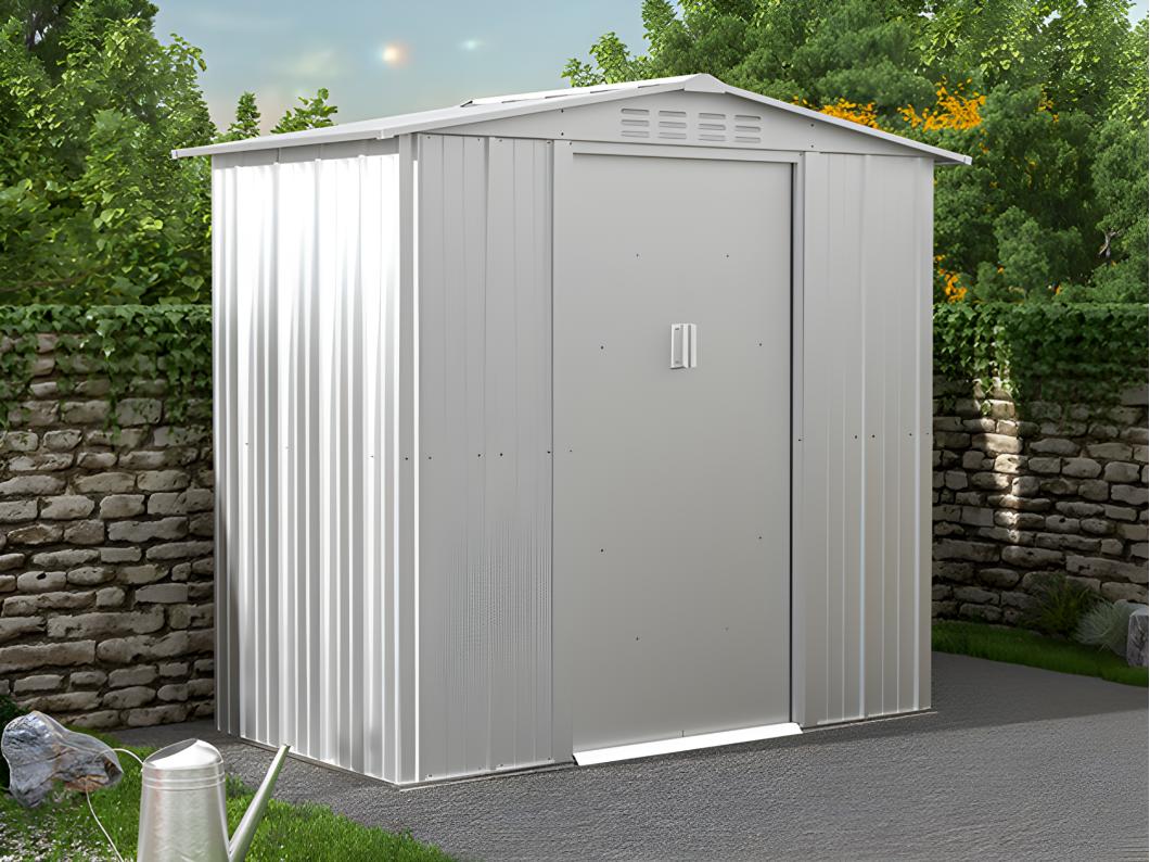 Wiata ogrodowa ze stali galwanizowanej LINUS w kolorze szarym – 2,36 m²