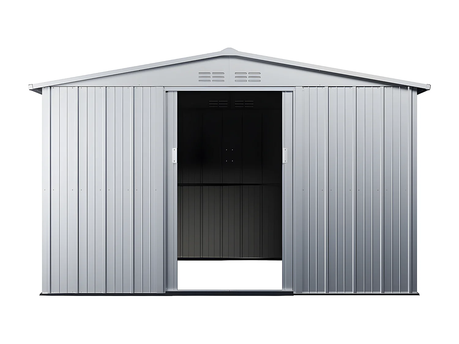 Abrigo de jardim em aço galvanizado cinza de 7,82 m² - LINUS