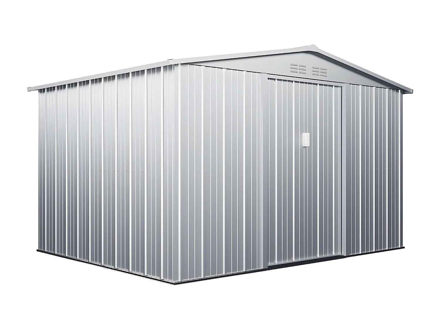 Trädgårdsskjul i galvaniserad grå stål 7,82 m² LINUS