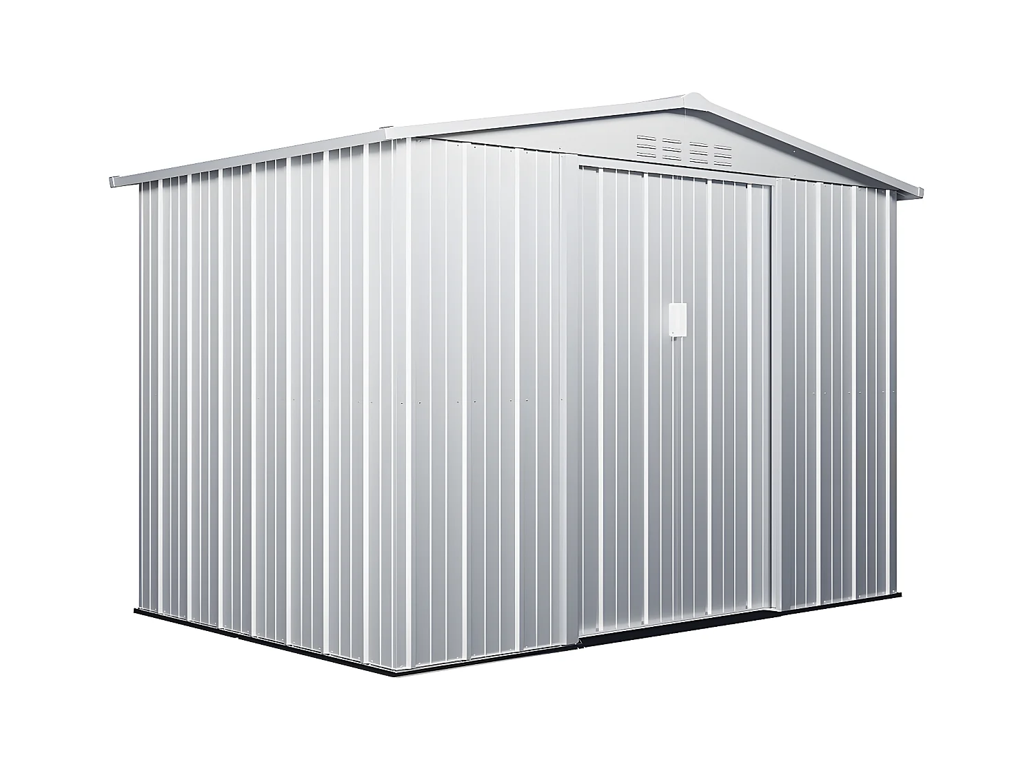 Caseta de jardín de acero galvanizado gris LINUS - 4,91m²