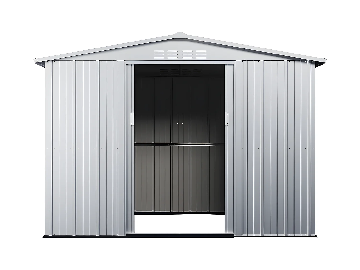Caseta de jardín de acero galvanizado gris LINUS - 4,91m²