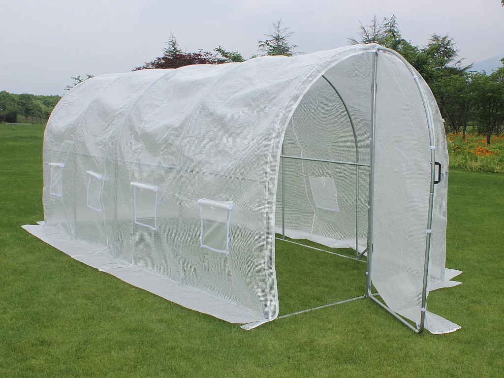 Serra a tunnel con struttura e porta da 9 m² L450 x L200 x H200 cm in Acciaio galvanizzato - ALOCASIA