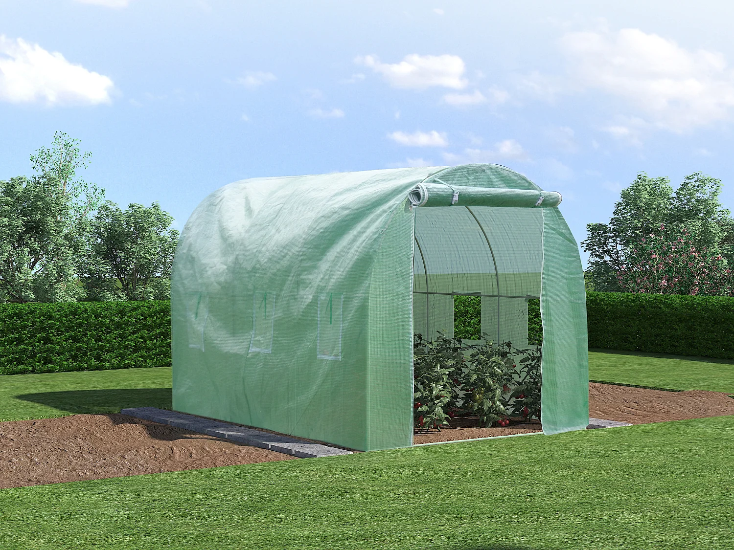 Tunnelkas met staalstructuur IPOMEA 6m² - L300 x B200 x H200 cm