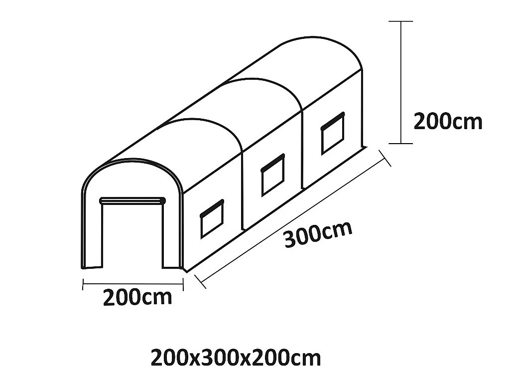 Serra tunnel in acciaio 6 m² - L300 x l200 x H200 cm - IPOMEA