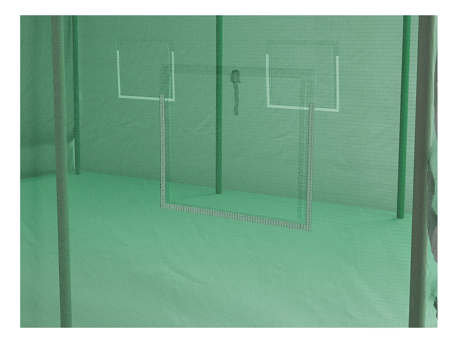 Serre tunnel avec structure en acier 36 m² - L300 x l1200 x H200 cm - Vert - IPOMEA