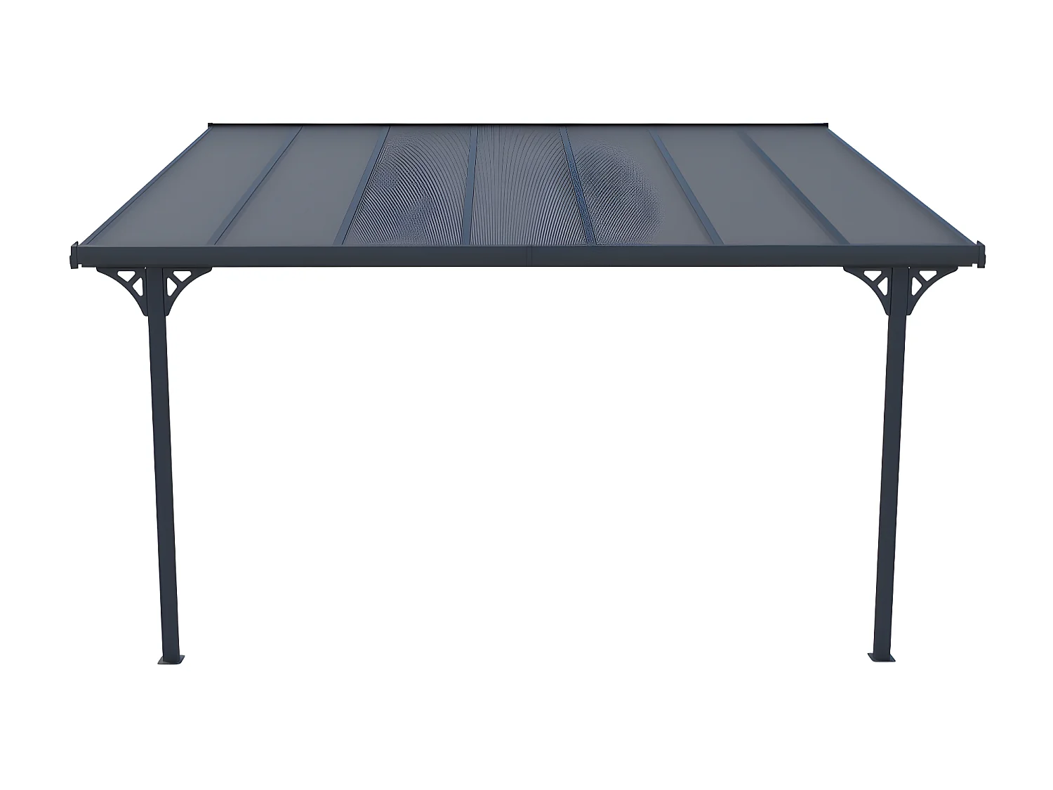 Terrassendach anlehnend - Aluminium - 13,2 m² - Anthrazit - ALVARO