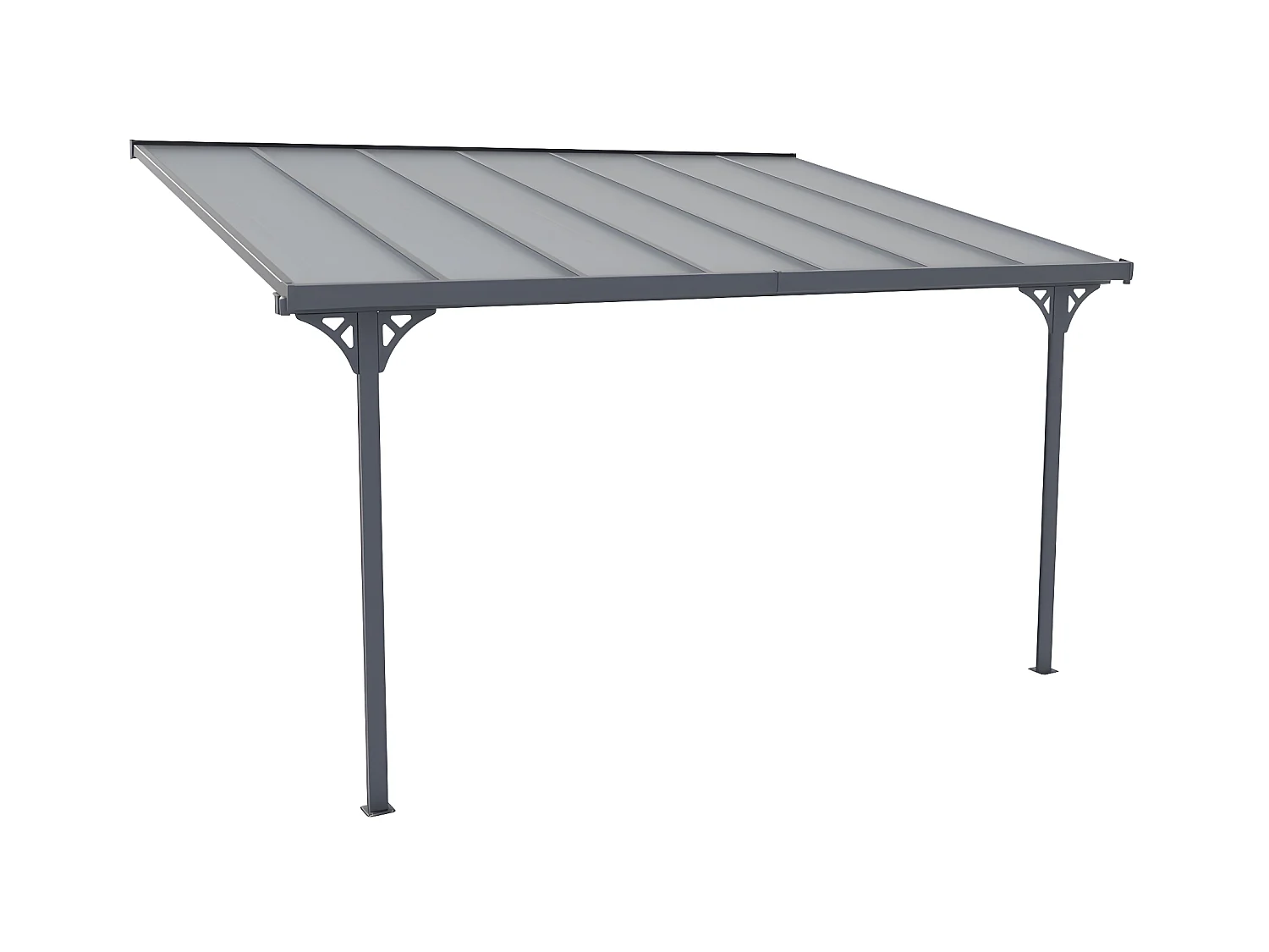 Pérgola de parede em alumínio 13,2 m² antracite de C436 x L305 x A240/285 cm - ALVARO