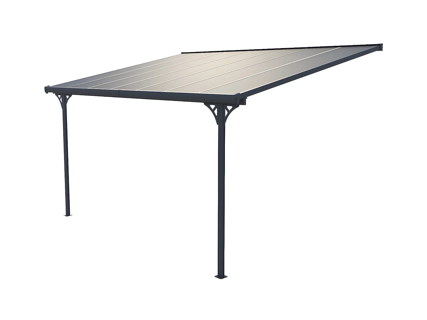 Pérgola de parede em alumínio 13,2 m² antracite de C436 x L305 x A240/285 cm - ALVARO