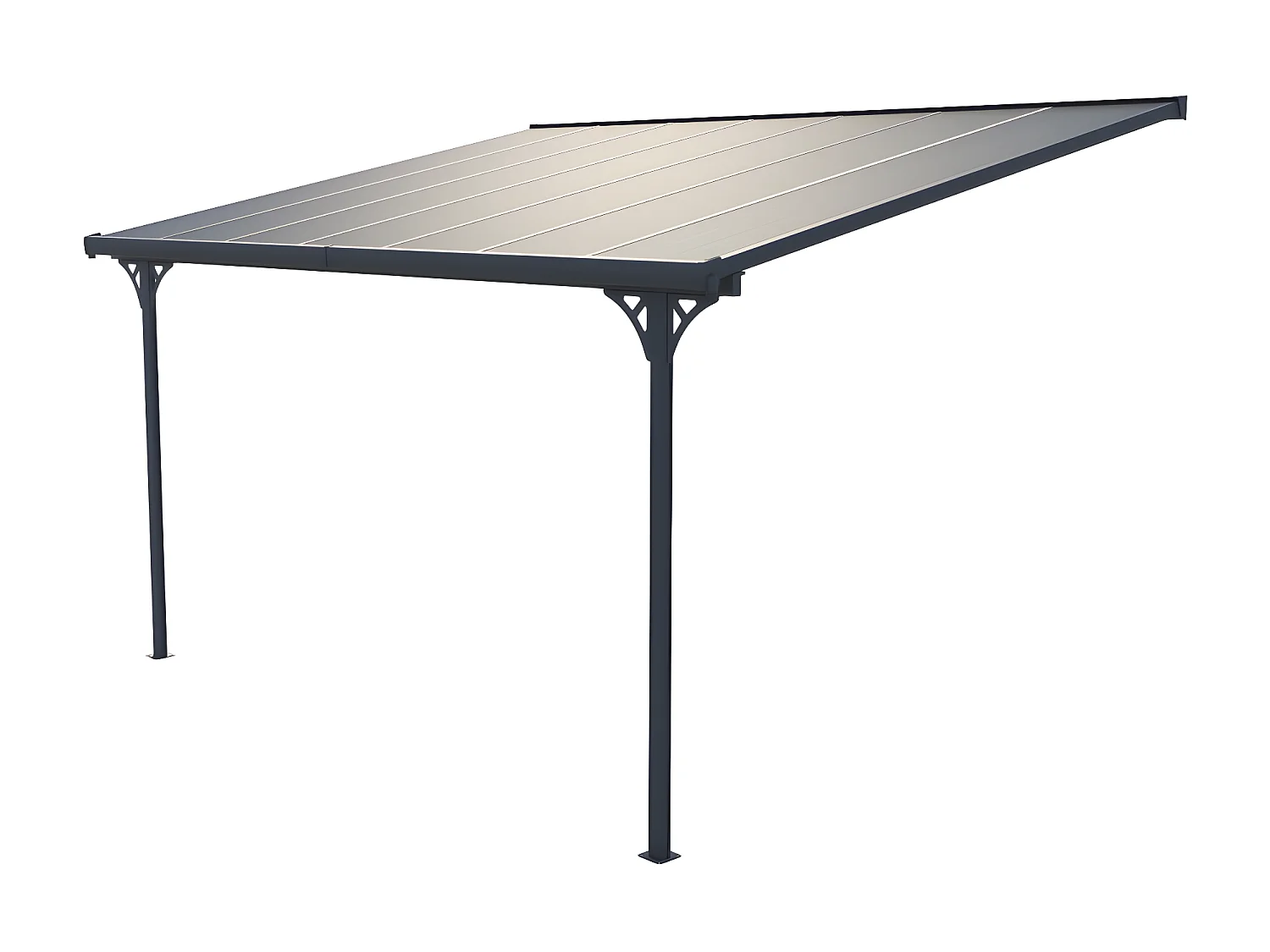 Pergola adossée en aluminium 13,2 m² anthracite ALVARO