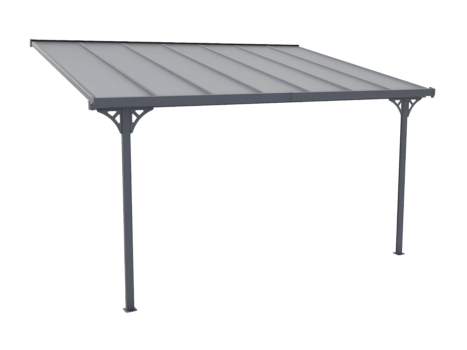 Pergola adossée en aluminium 13,2 m² anthracite ALVARO