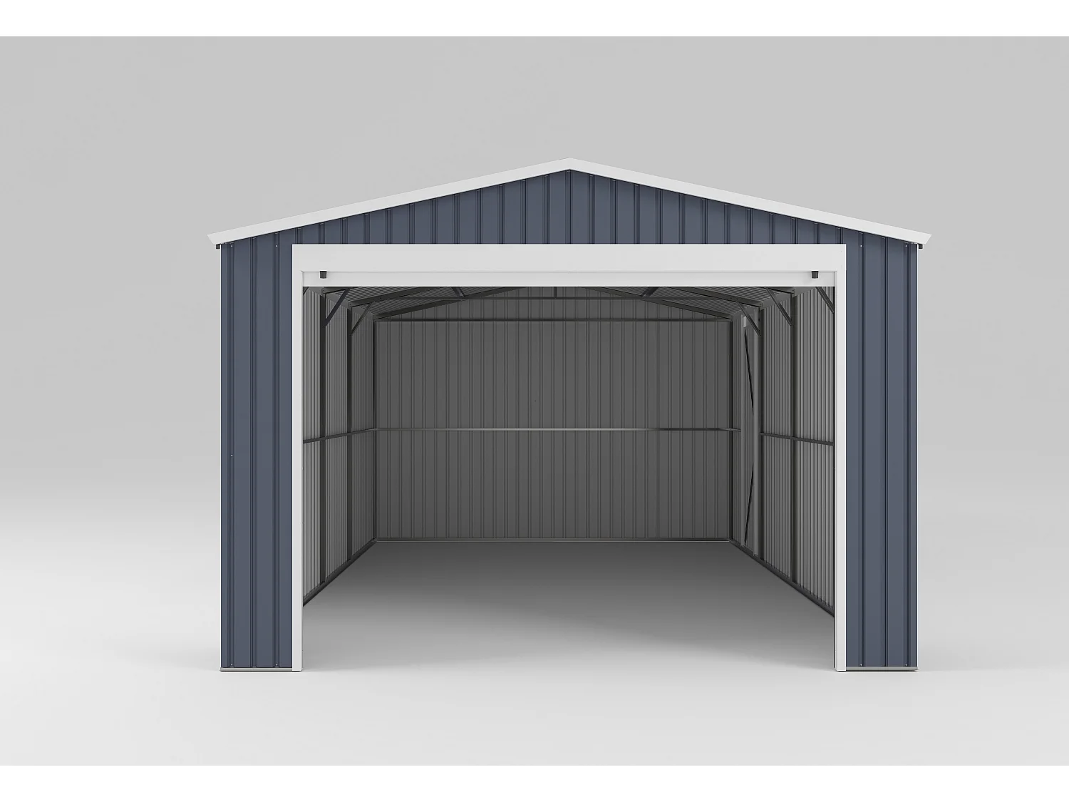 Garaje de acero galvanizado gris OCTOU - 19,5 m²