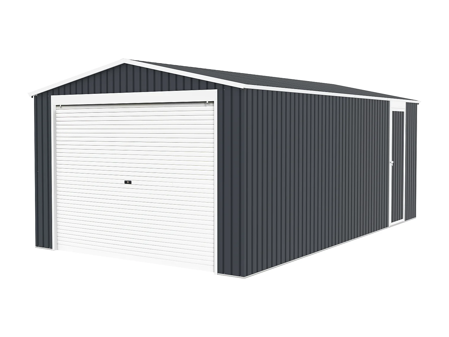 Garaje de acero galvanizado gris OCTOU - 19,5 m²