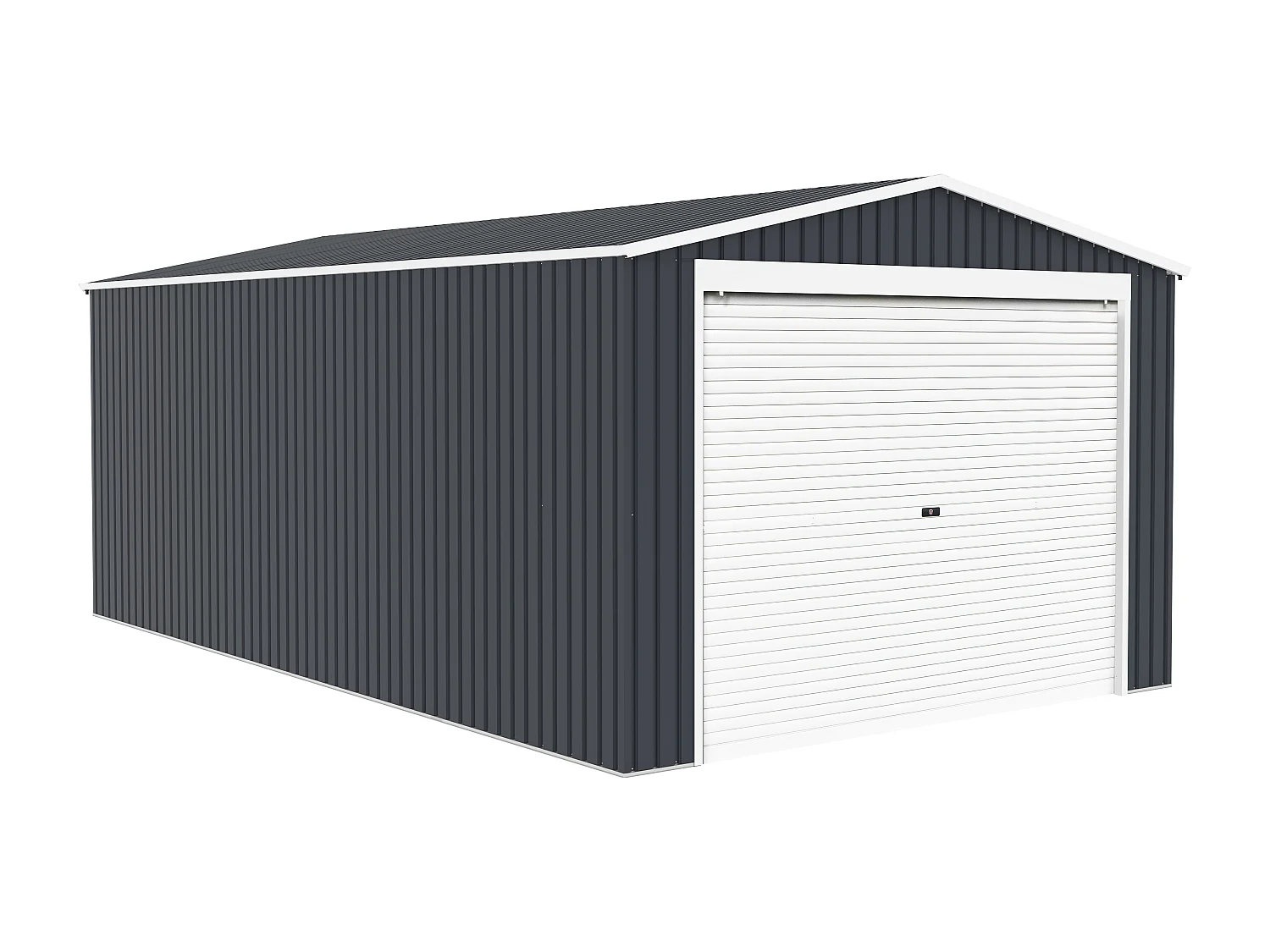 Garaje de acero galvanizado gris OCTOU - 19,5 m²