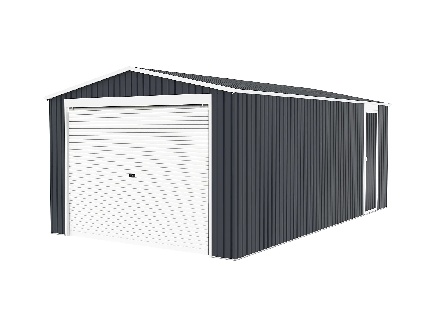 Garage mit Rolltor - 19,5 m² - Stahl - Grau -  OCTOU