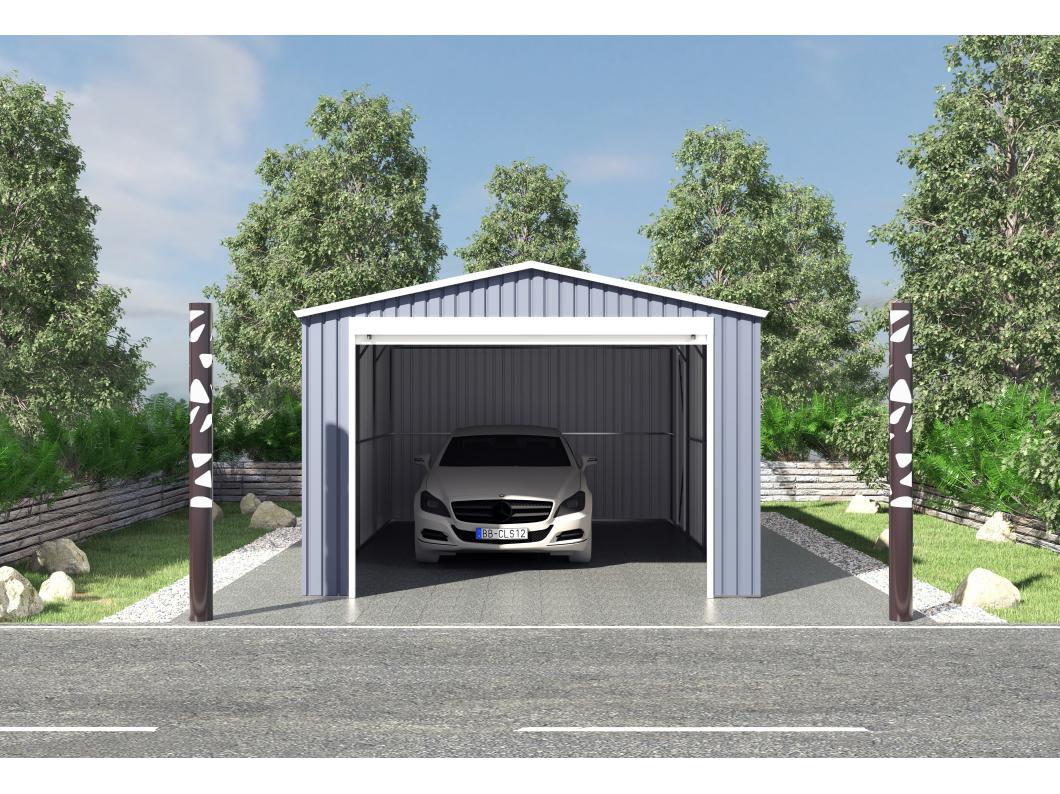 Garage mit Rolltor - 19,5 m² - Stahl - Grau -  OCTOU