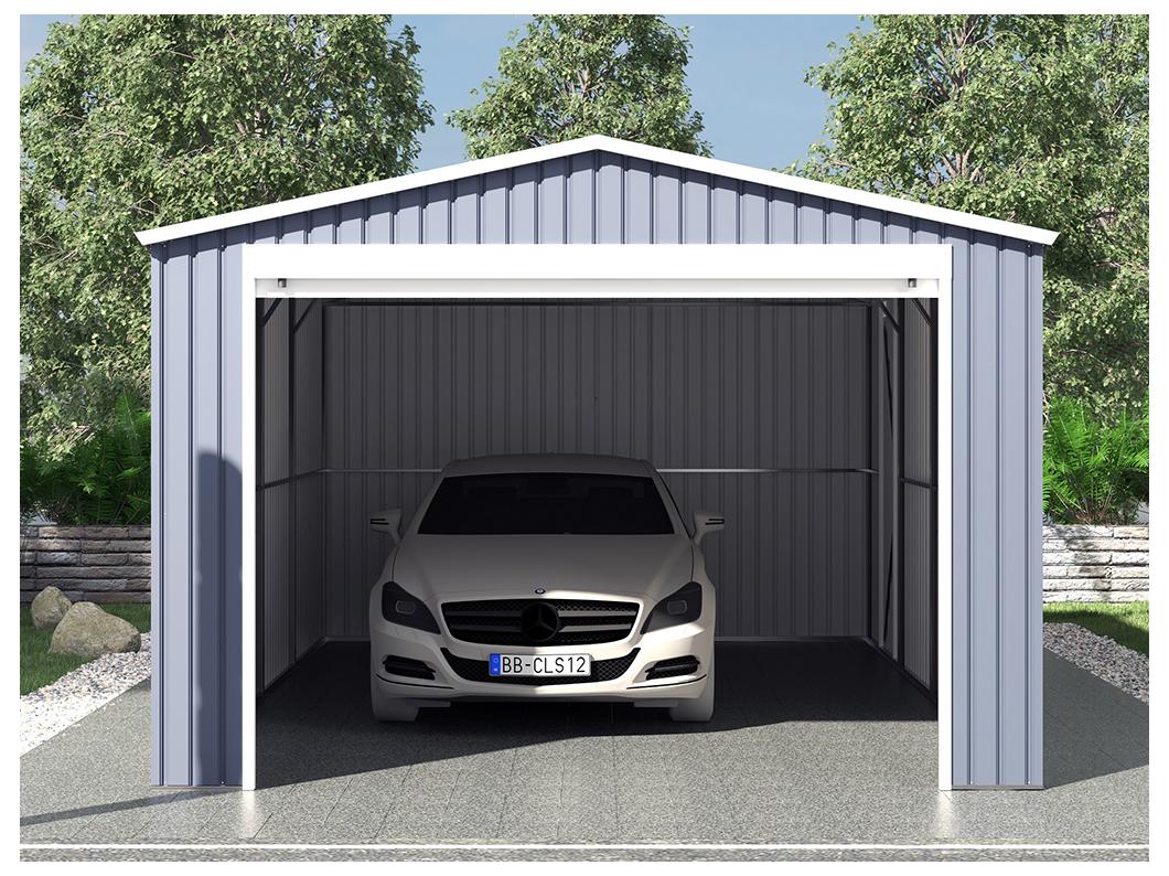 Garaje de acero galvanizado gris OCTOU - 19,5 m²