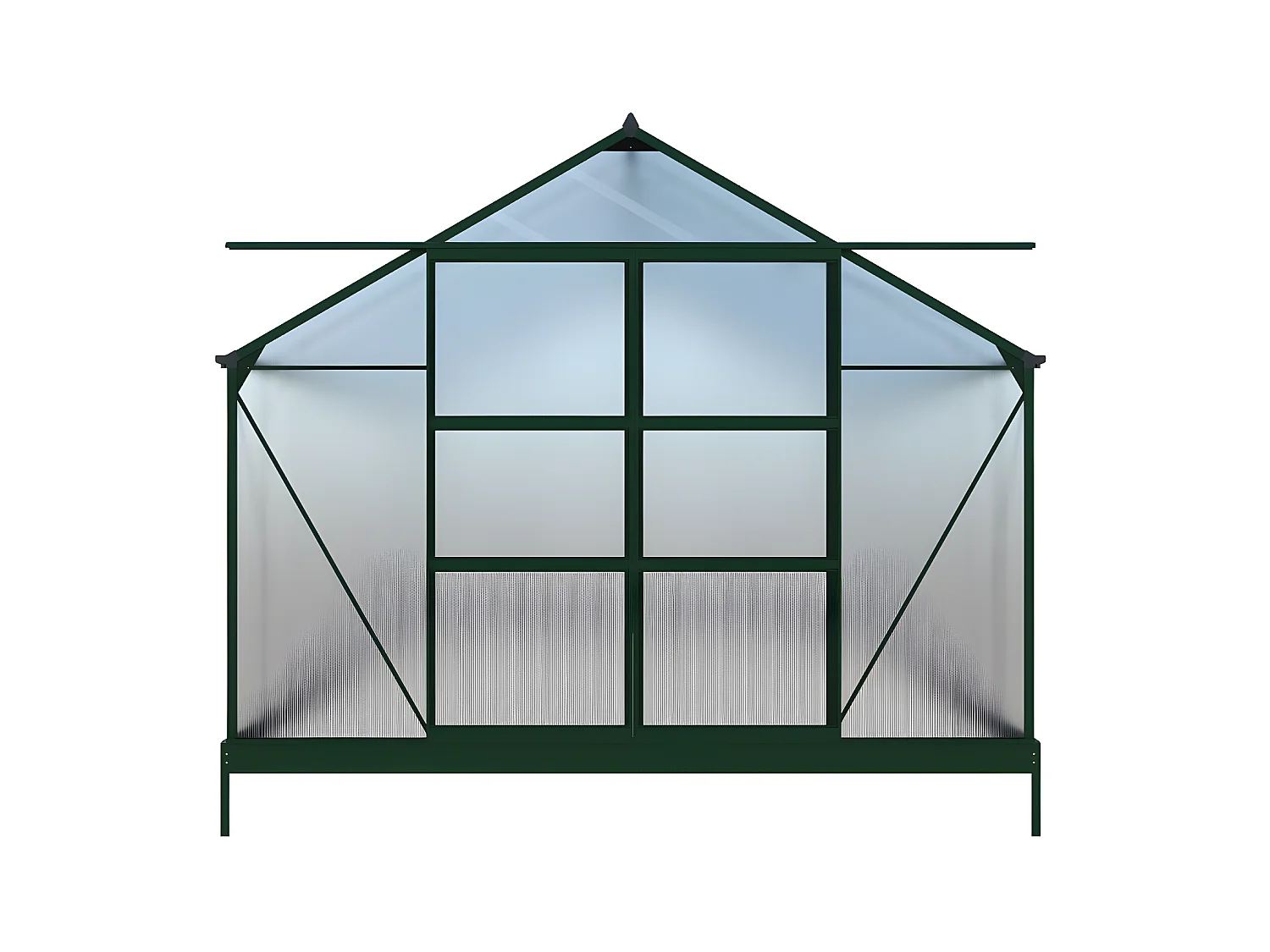 Serre de Jardin en polycarbonate de 16,8 m² avec embase - Vert -  IXORA