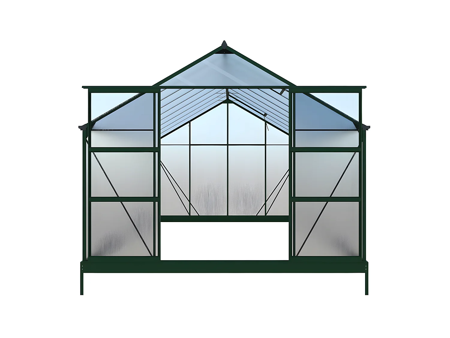 Serre de Jardin en polycarbonate de 16,8 m² avec embase - Vert -  IXORA
