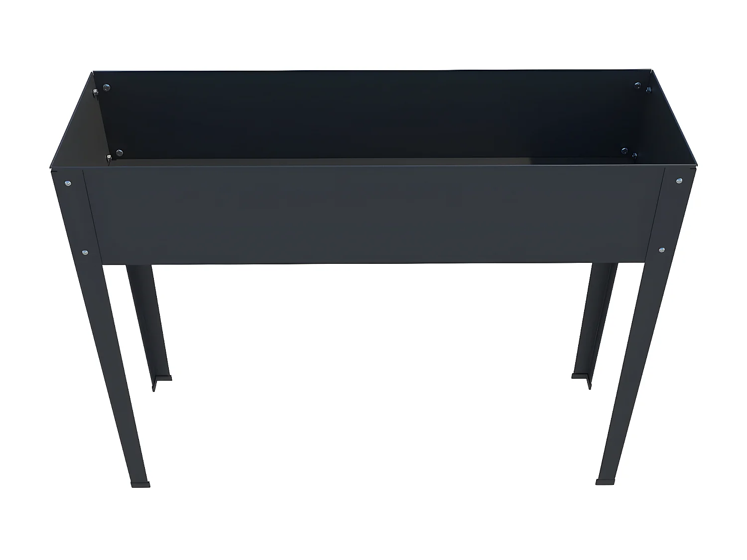 Jardinière sur pied en acier anthracite - L100 x P30 x H80 cm - YGOS