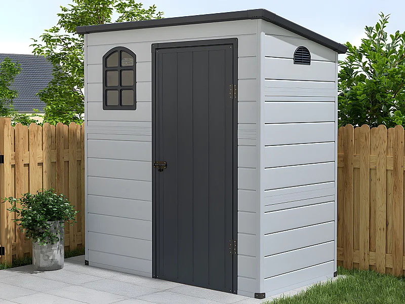 Tuinschuur van grijze of antracietkleurige hars - NERIO - 2,12 m²