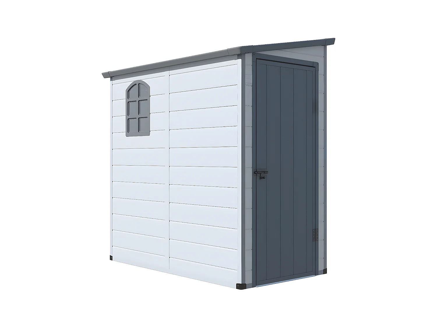 Casetta da giardino 2,12m² in Resina addossata Antracite - ALBERTO