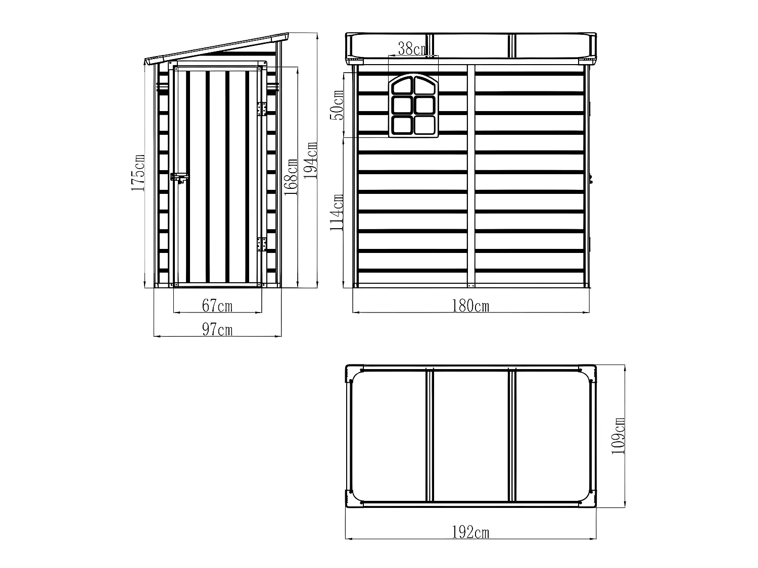 Casetta da giardino 2,12m² in Resina addossata Antracite - ALBERTO