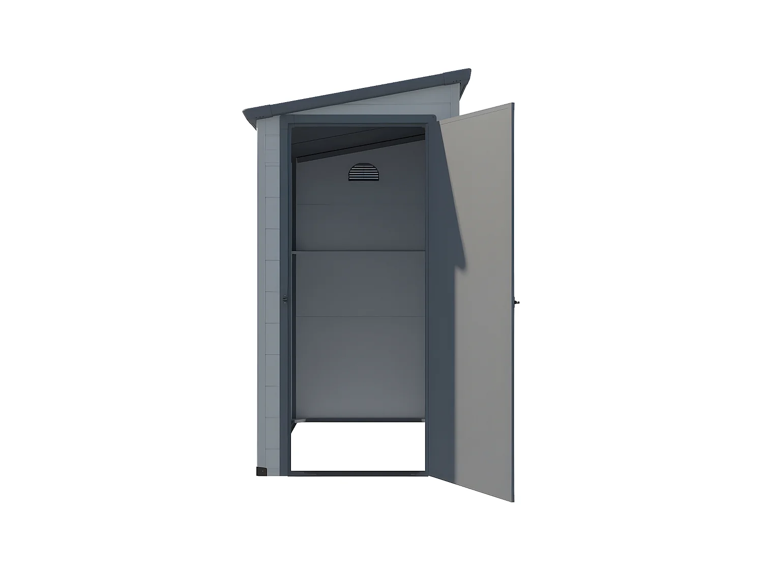 Caseta de jardín de resina adossé gris antracita ALBERTO - 2,12m²