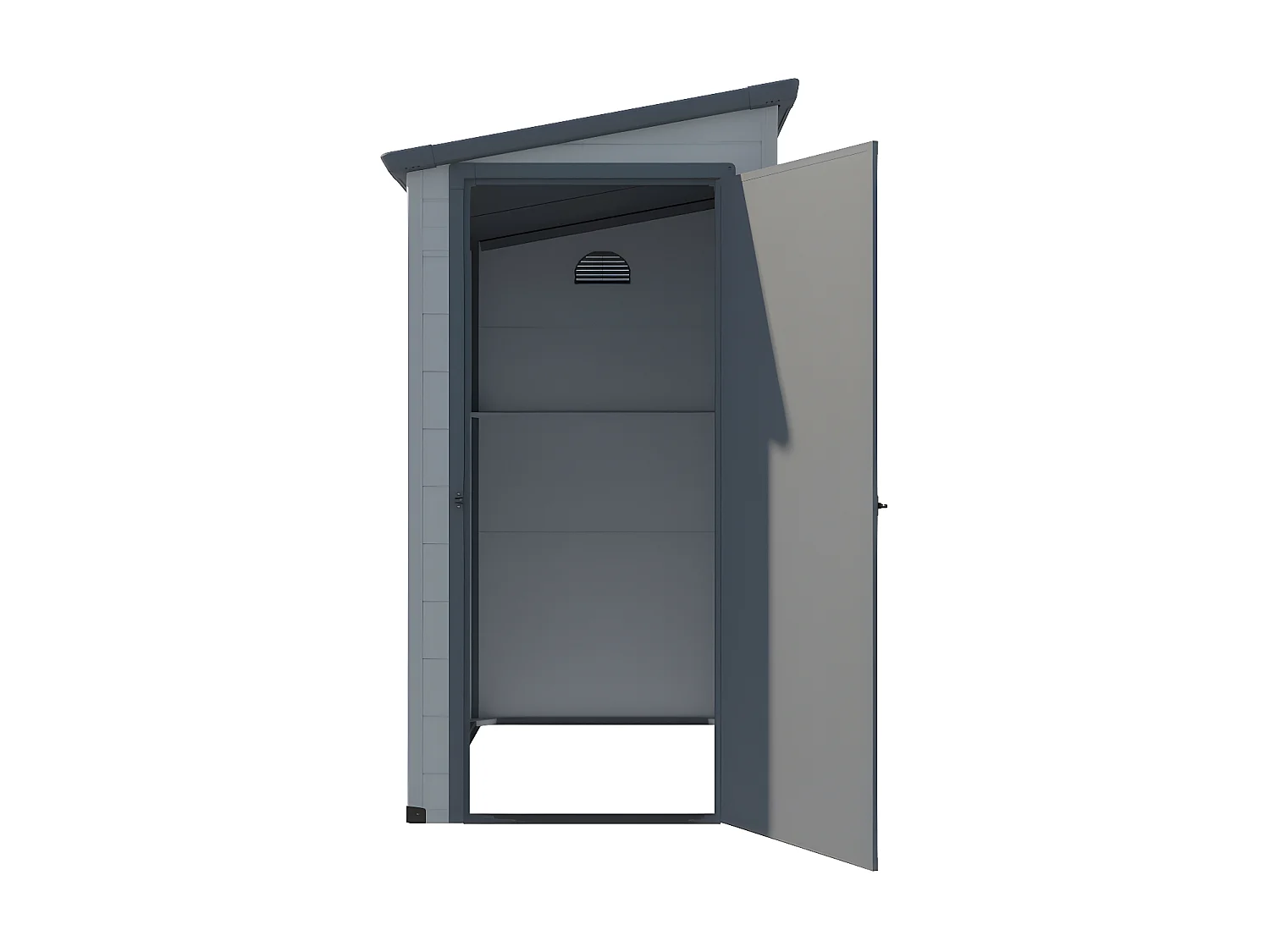 Casetta da giardino 2,12m² in Resina addossata Antracite - ALBERTO