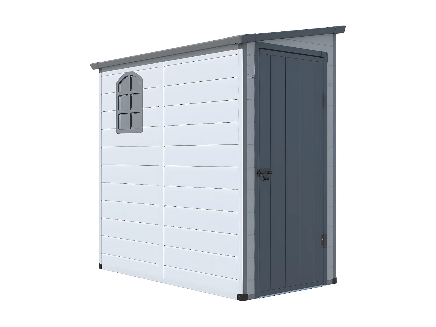 Casetta da giardino 2,12m² in Resina addossata Antracite - ALBERTO