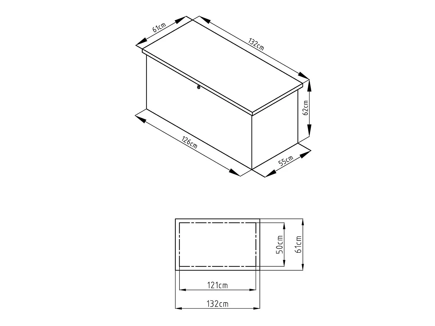 Arcón de jardín de acero galvanizado gris TOMASO - volumen 400L