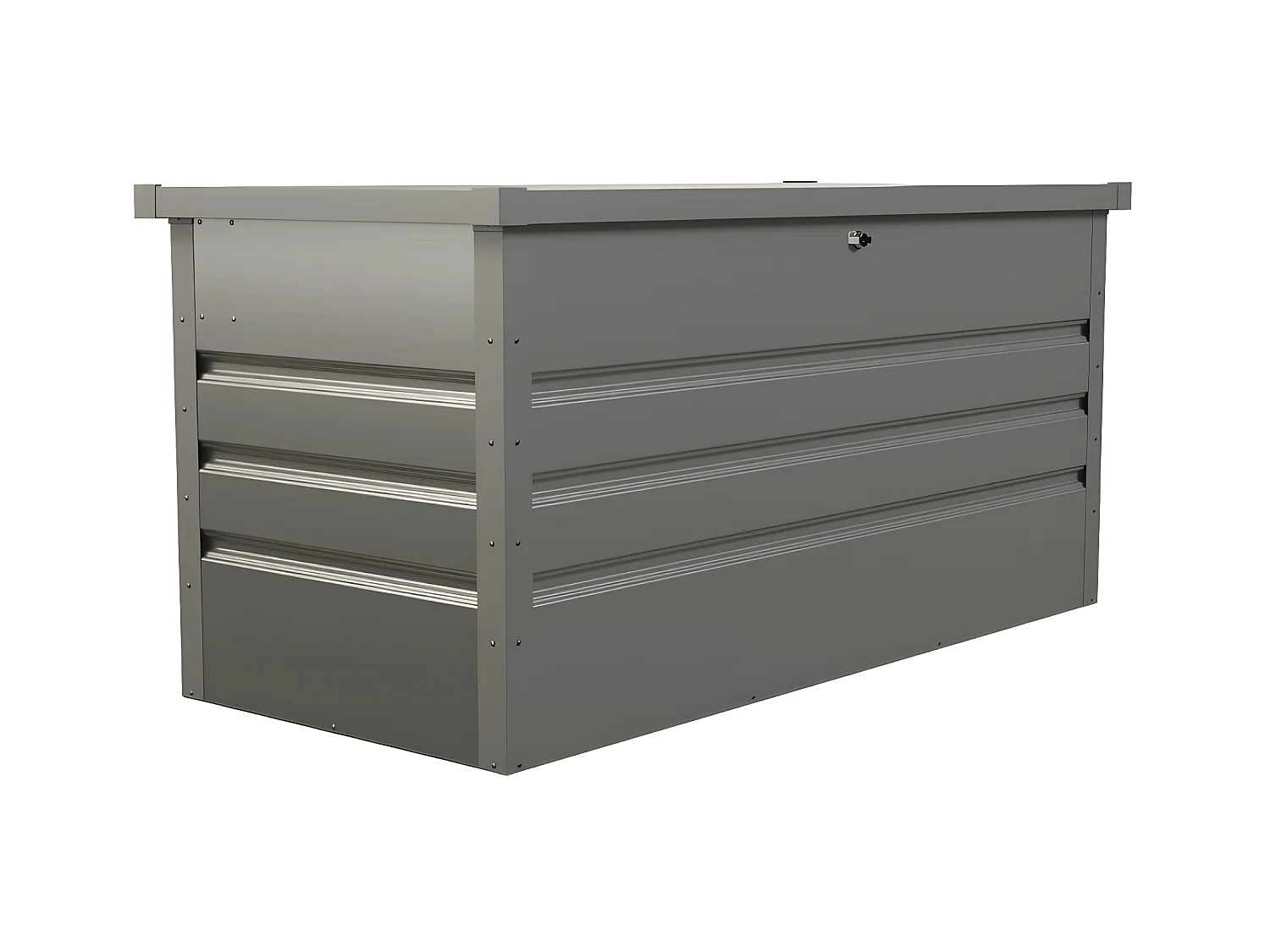 Haveopbevaringsboks i galvaniseret gråt stål - 400L - TOMASO