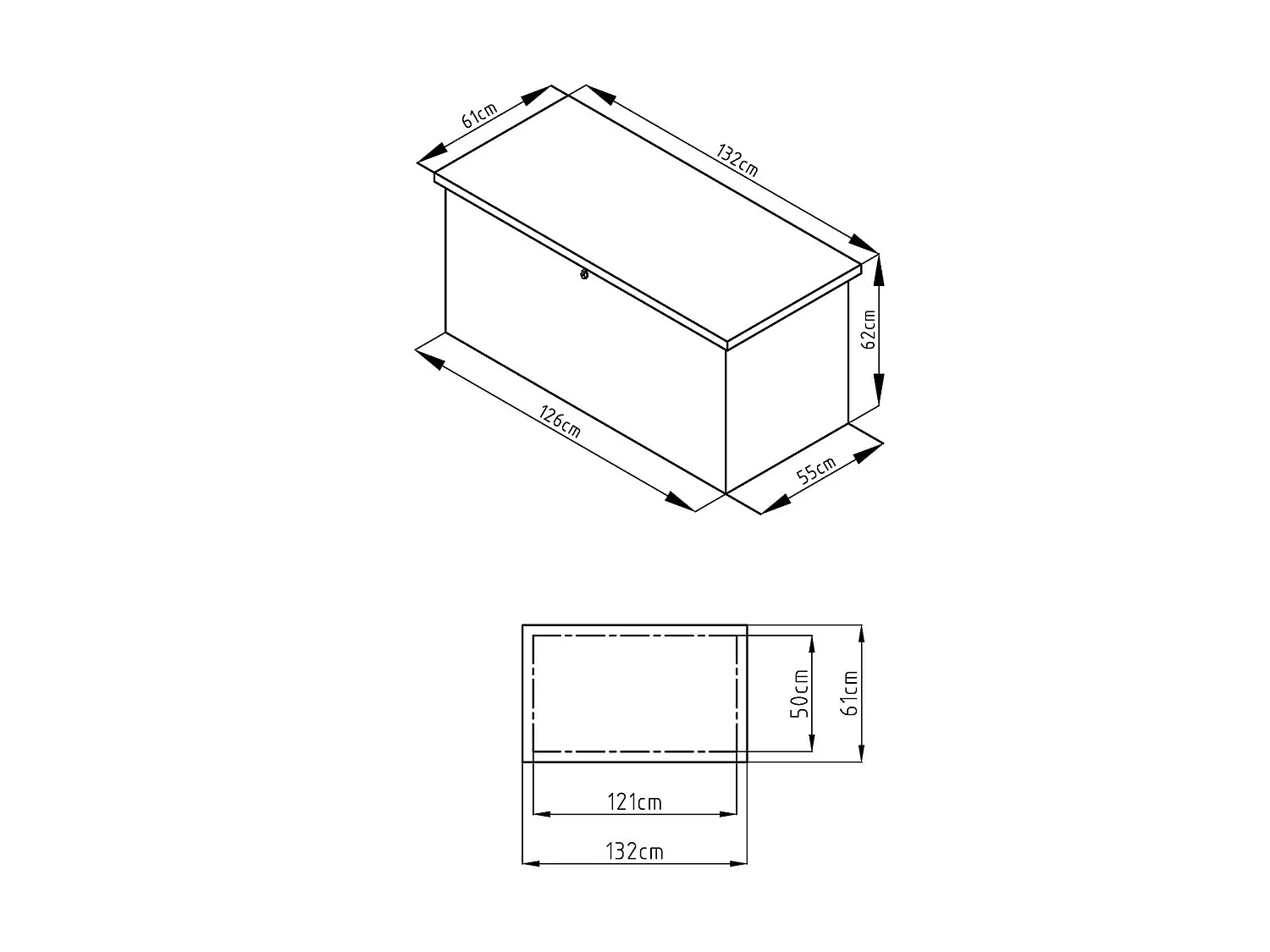 Haveopbevaringsboks i galvaniseret gråt stål - 400L - TOMASO