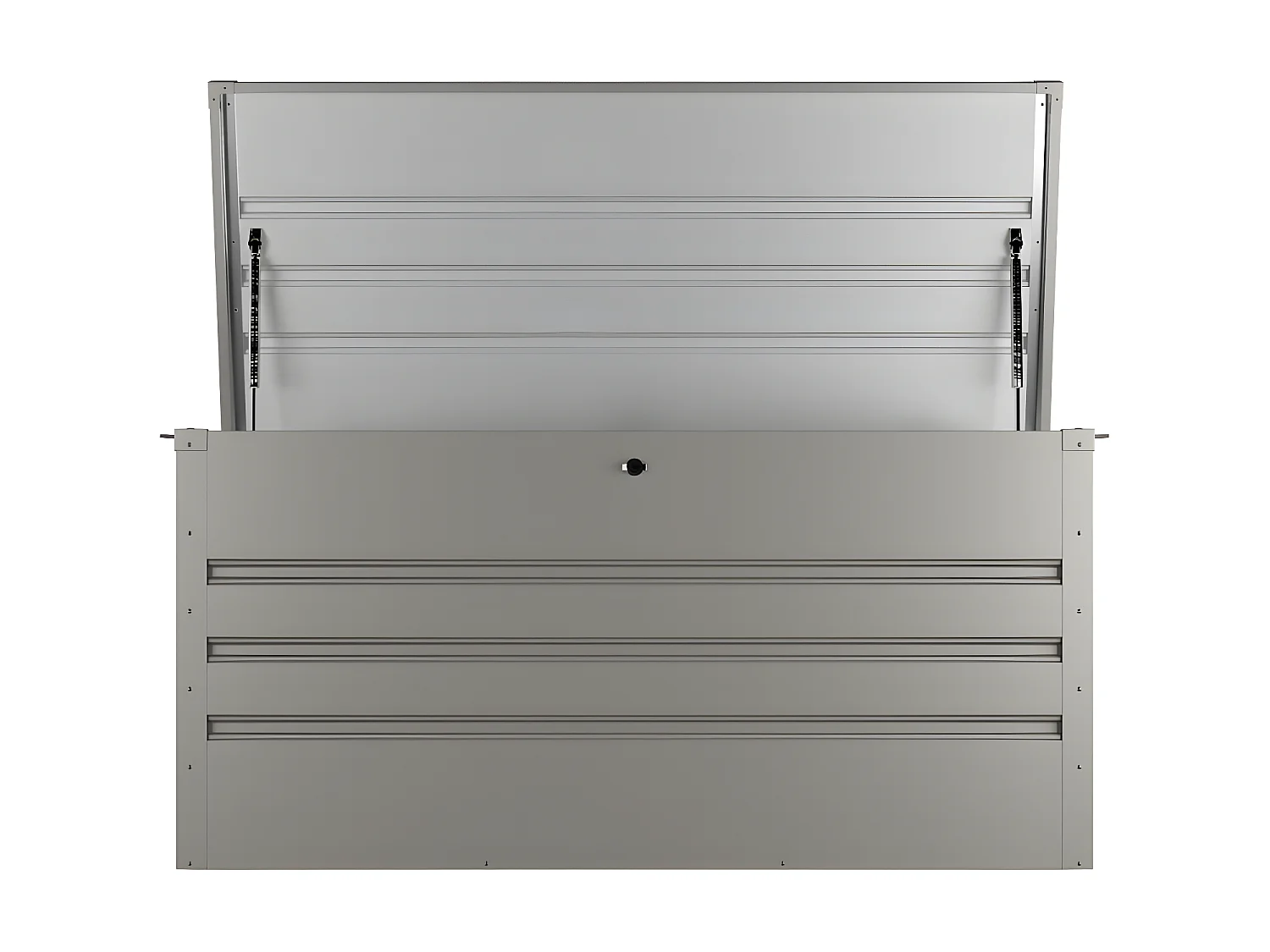 Coffre de rangement de jardin en acier galvanisé gris - 400L - TOMASO