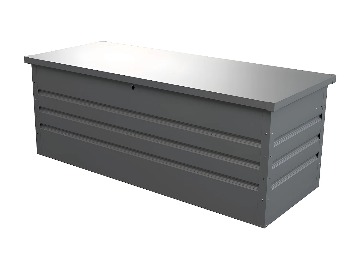 Arcón de jardín de acero galvanizado gris TOMASO - volumen 582L